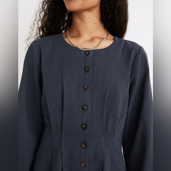 Madewell (Re)sponsible Long-Sleeve Button-Front Mini Dress - Picture 4 of 8